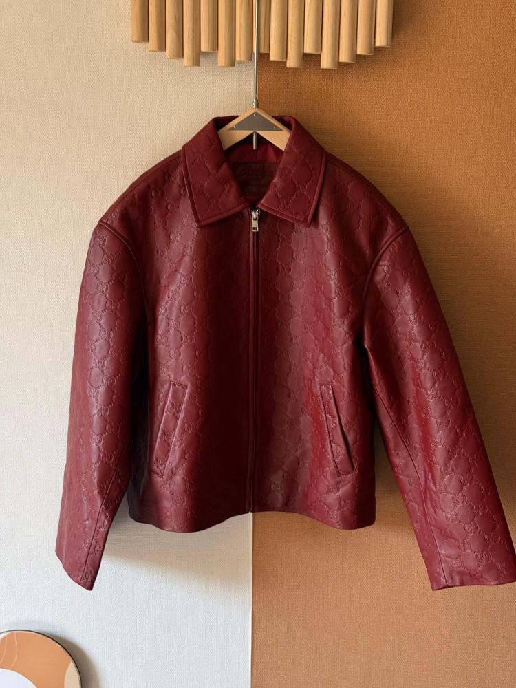 Gucci Embossed Leather Jacket