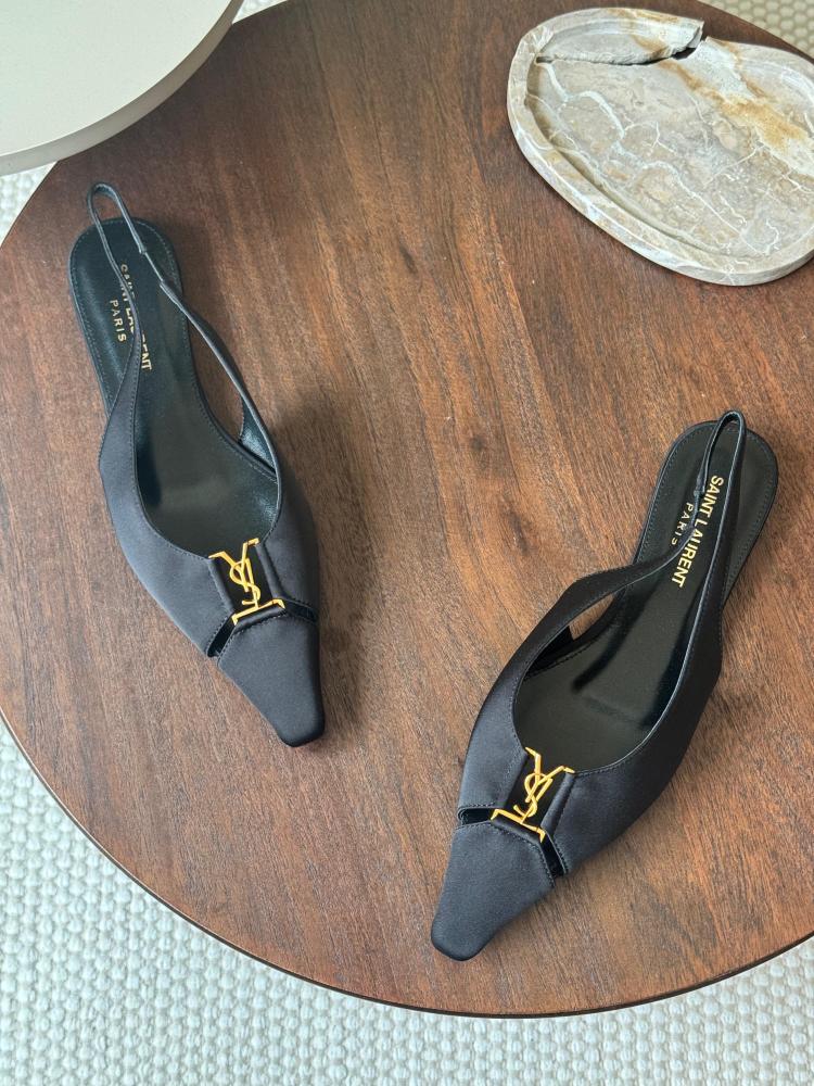 SAINT LAURENT Babylone Slingback Flats