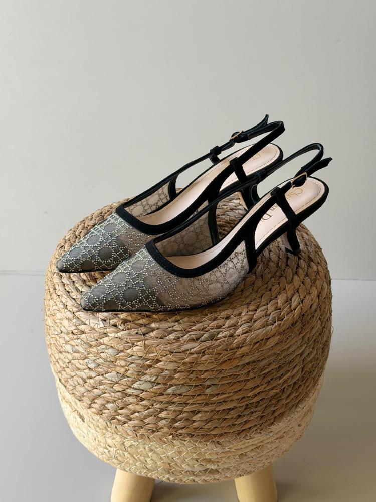 Dior Slingback Mesh Pumps
