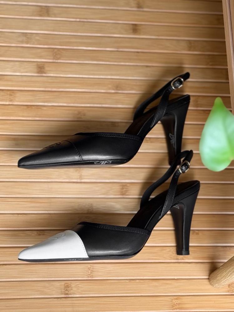 Chanel Two Tone Slingback Heels