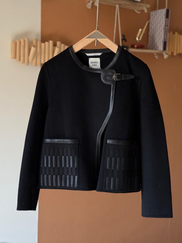 Hermes Wool Jacket Black