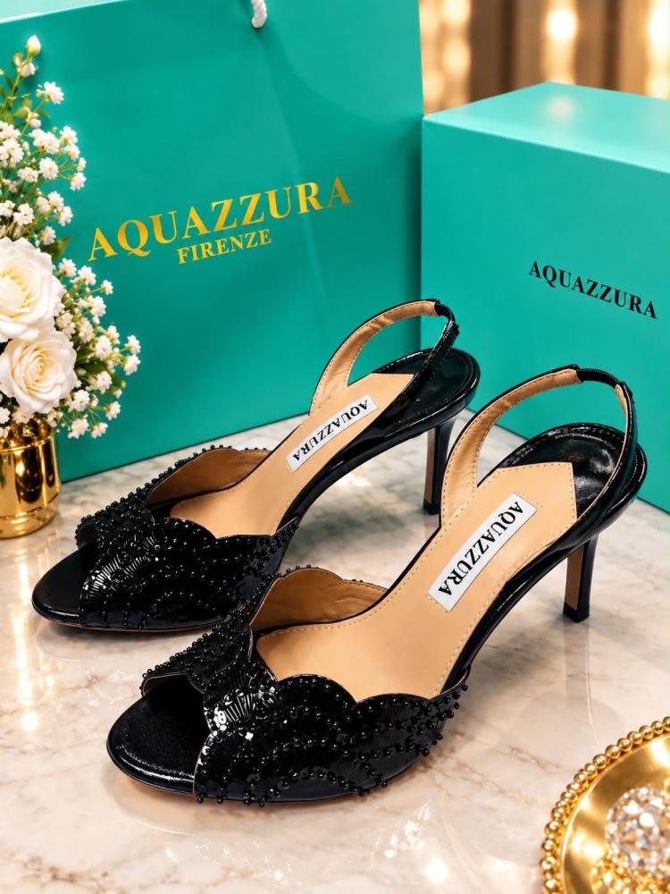 Aquazzura Mermaid Scallop Beaded Sandal 9cm