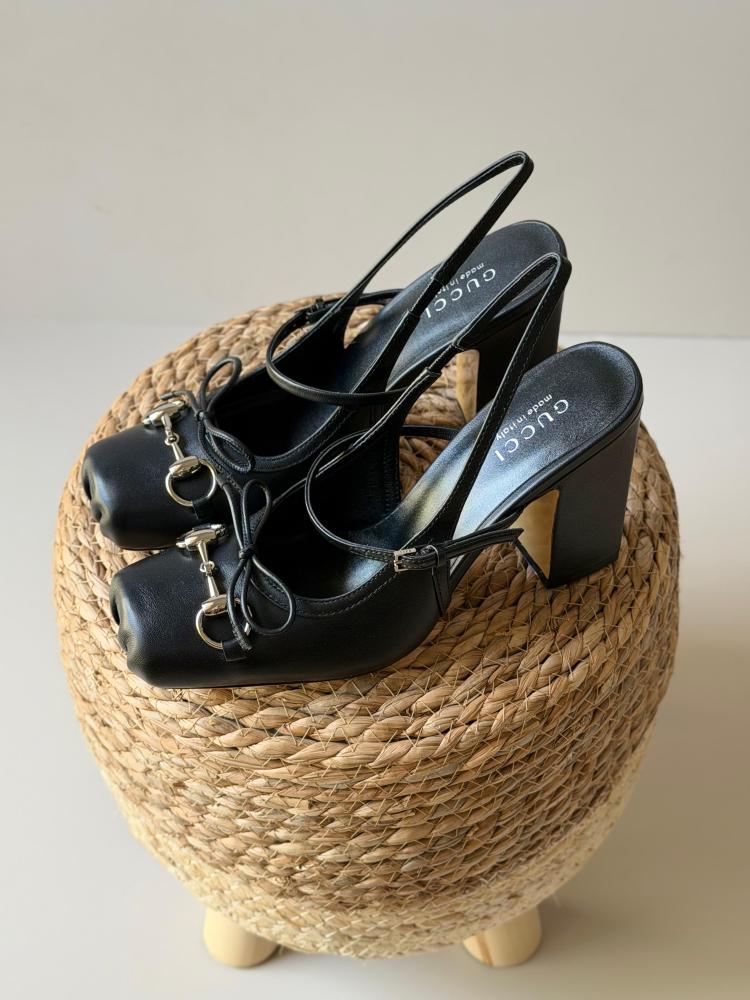 Gucci Slingback Block Heel Shoes
