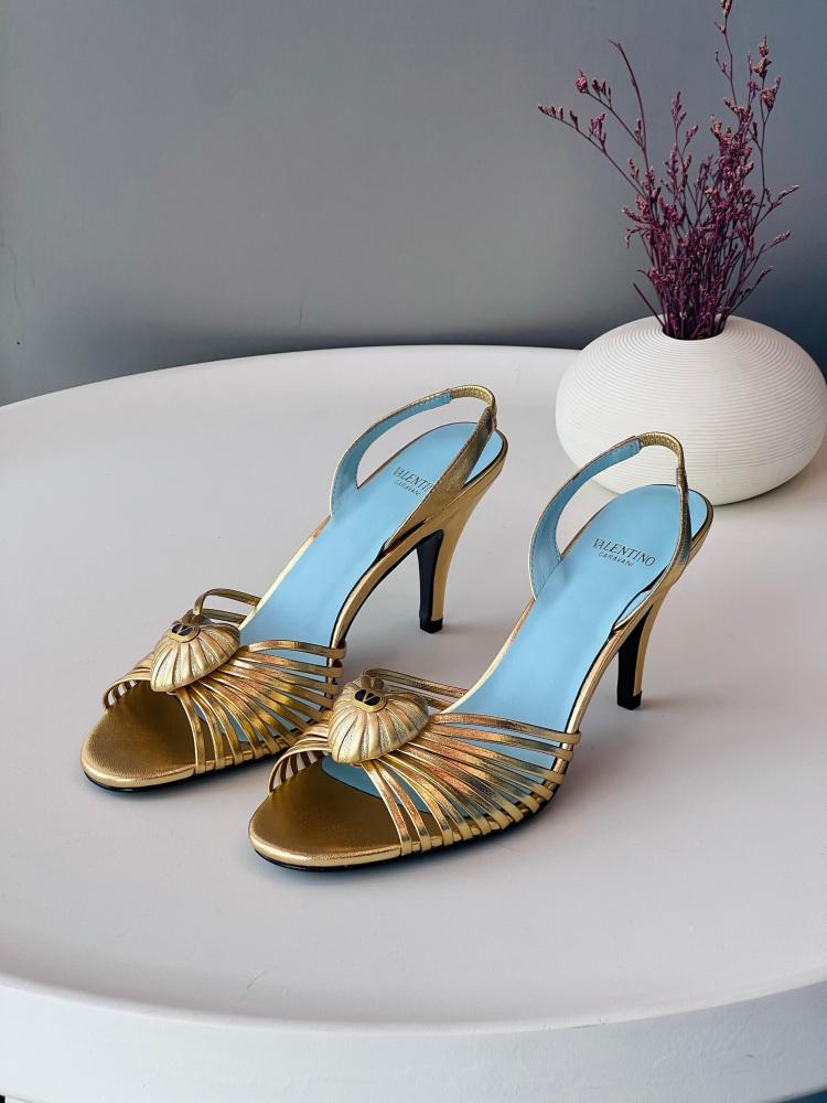 Valentino Shell Detail Slingback Heels