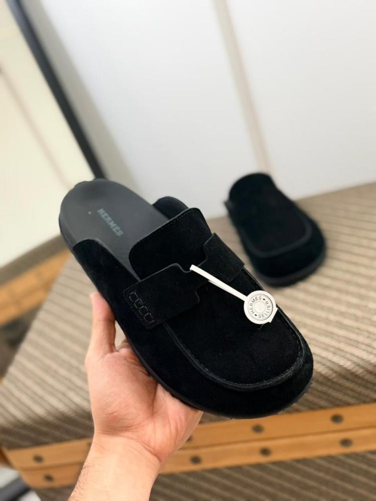 Hermès Men's Suede Mule Loafers