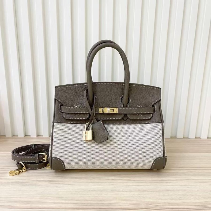 Hermes Birkin 25 Canvas & Leather
