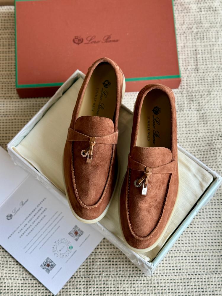 Loro Piana Summer Walk Suede Loafers – Dusty