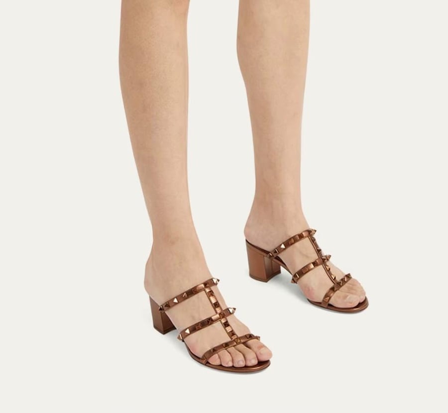 Valentino Rockstud Cage Mule 7cm