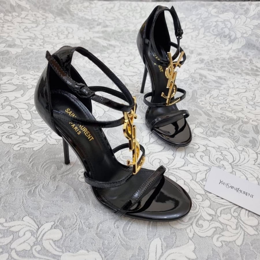 Saint Laurent Opyum Patent Leather Sandals