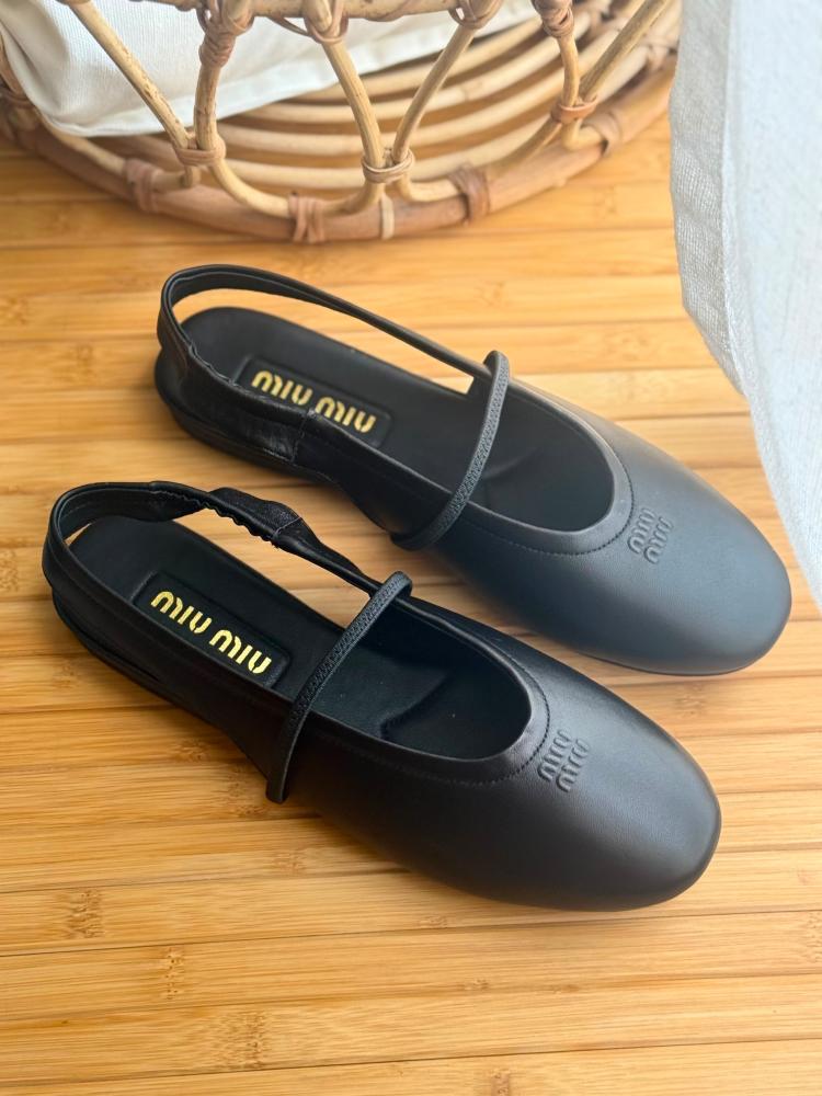 Miu Miu Elastic Slingback Ballet Flat