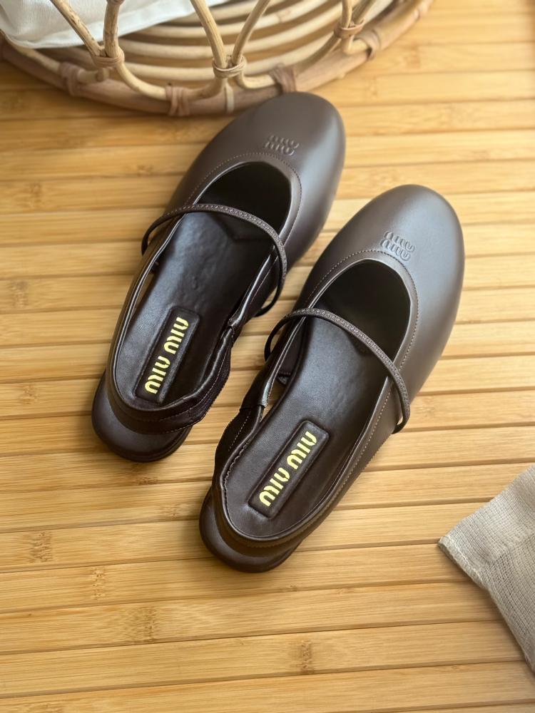 Miu Miu Elastic Slingback Ballet Flat