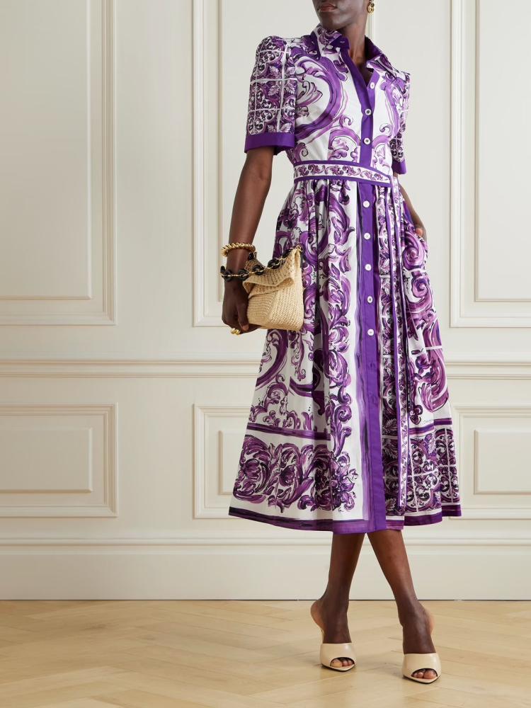 Dolce & Gabbana Baroque Print Shirt Dress