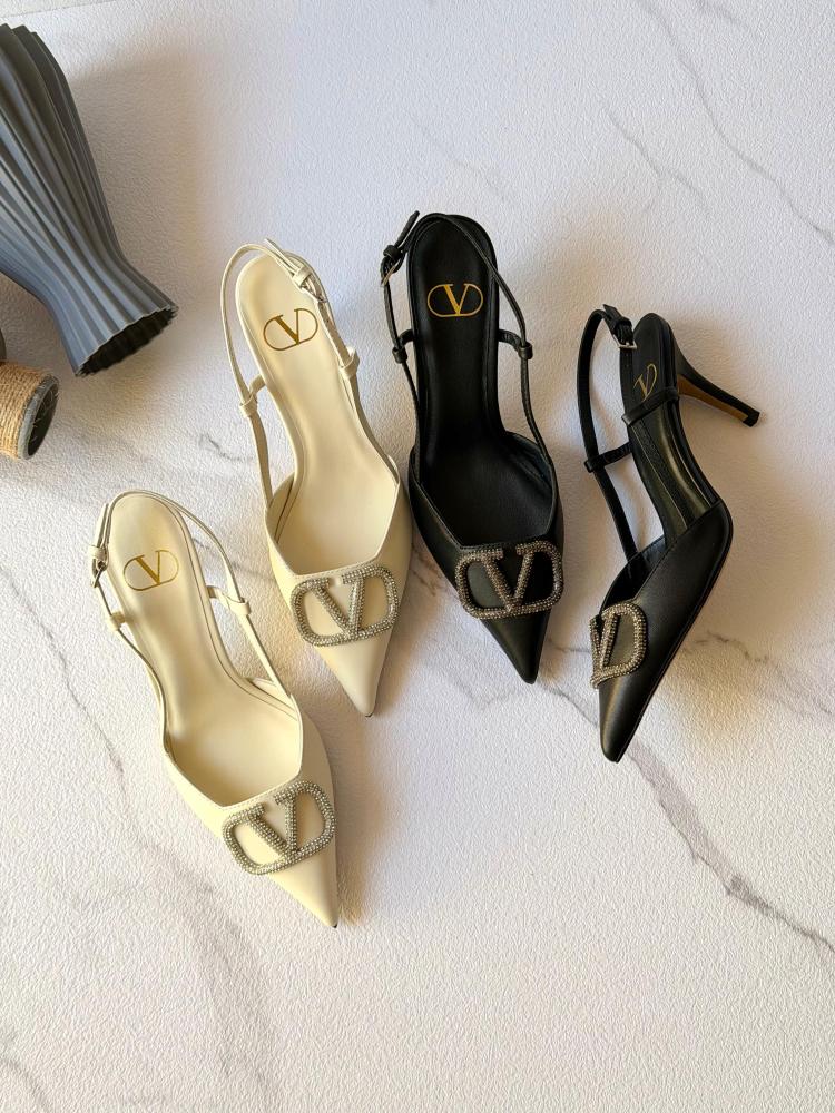 Valentino V-Logo Slingback Heels