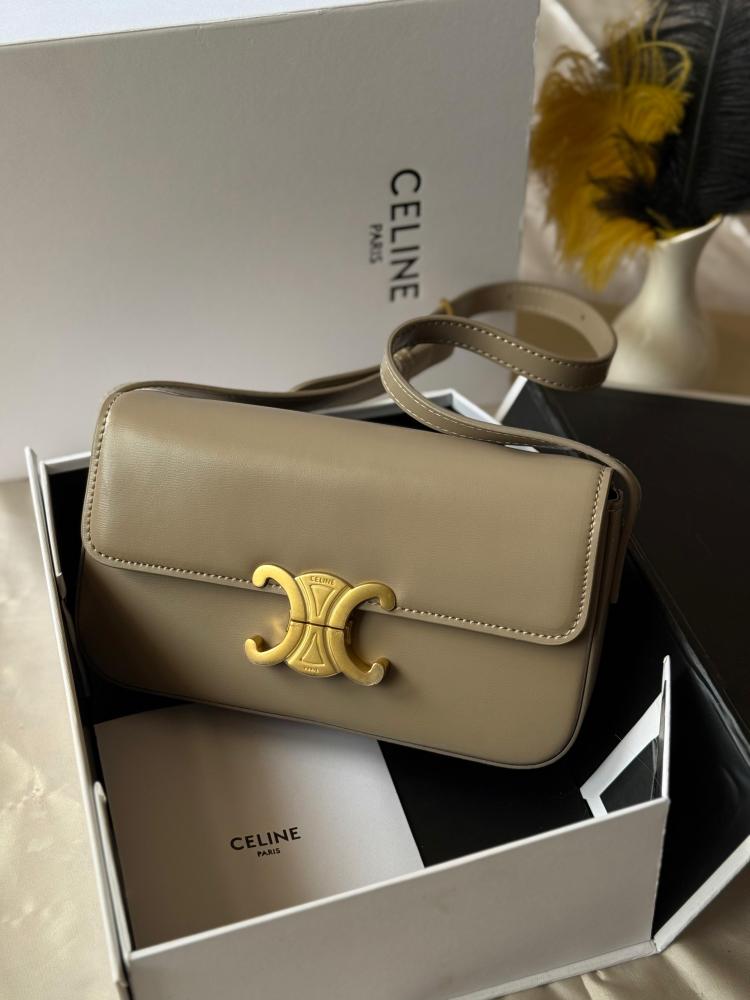 Celine Triomphe - Beige Leather Bag