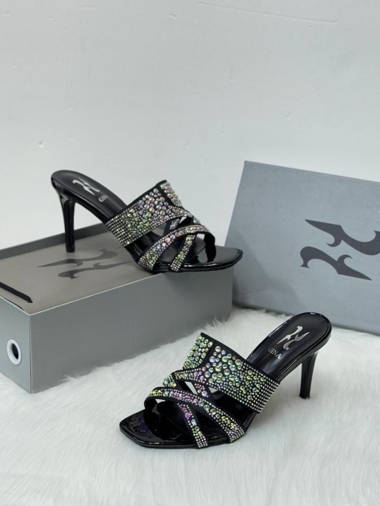 Gina Crystal Strap Heeled Sandals