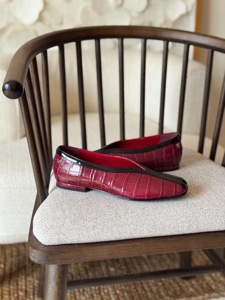 Chanel Croc Patent Ballerina Flat
