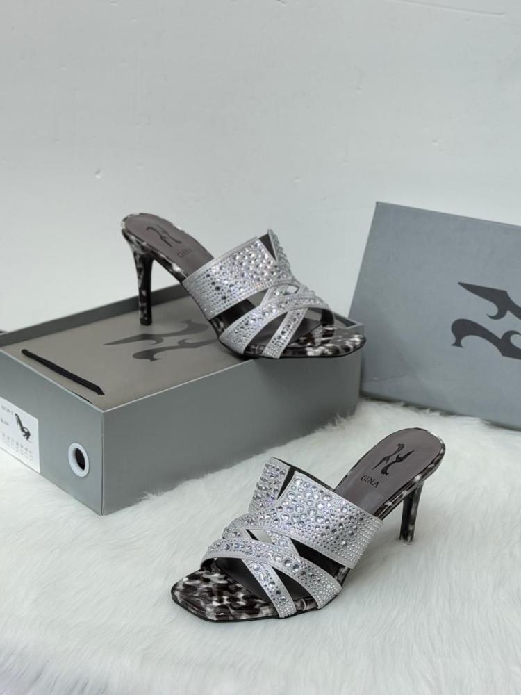 Gina Crystal Strap Heeled Sandals