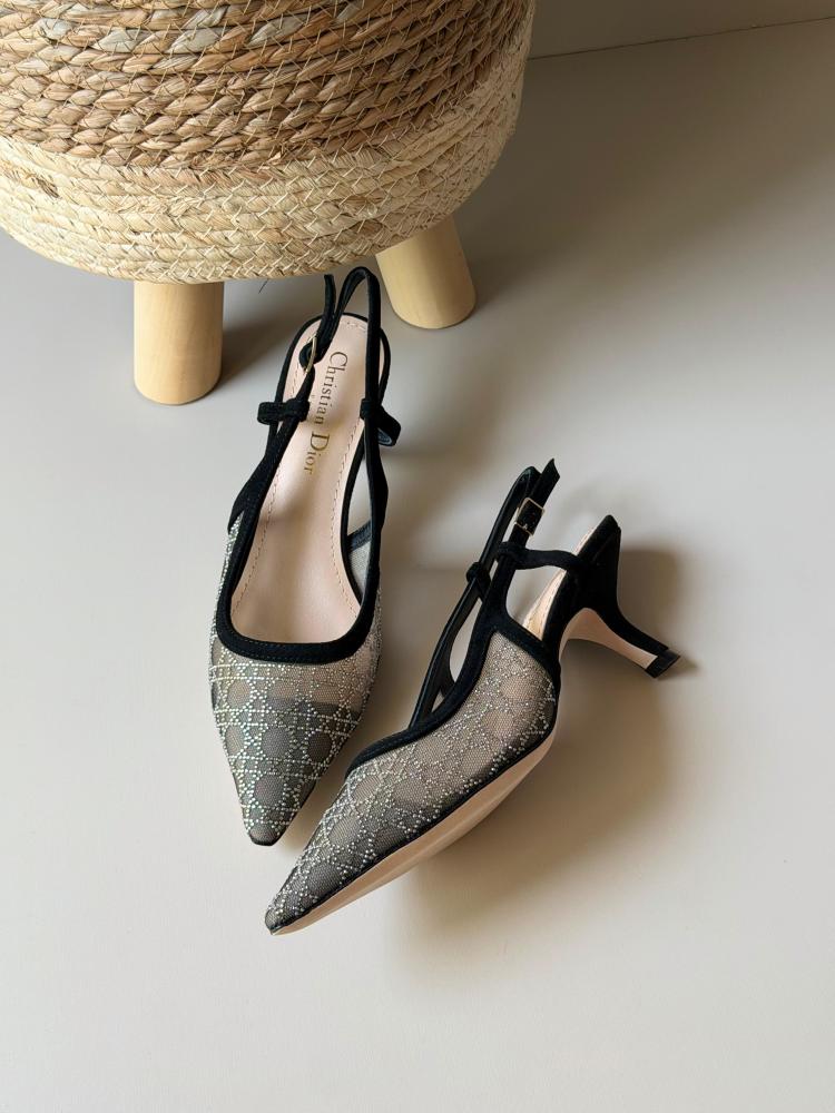 Dior Slingback Mesh Pumps