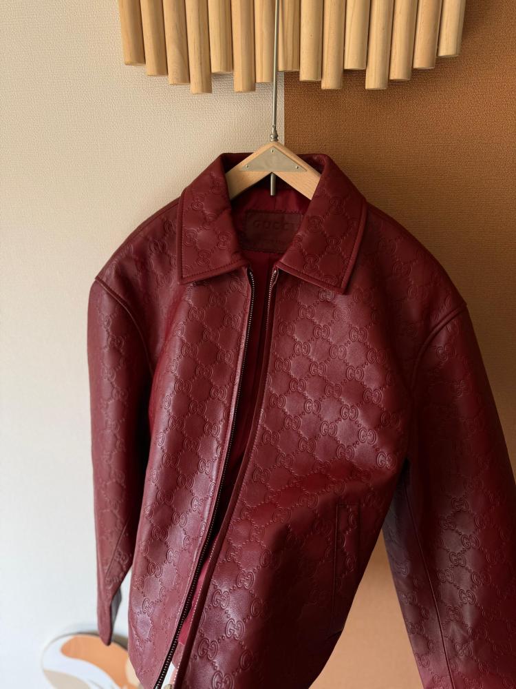 Gucci Embossed Leather Jacket