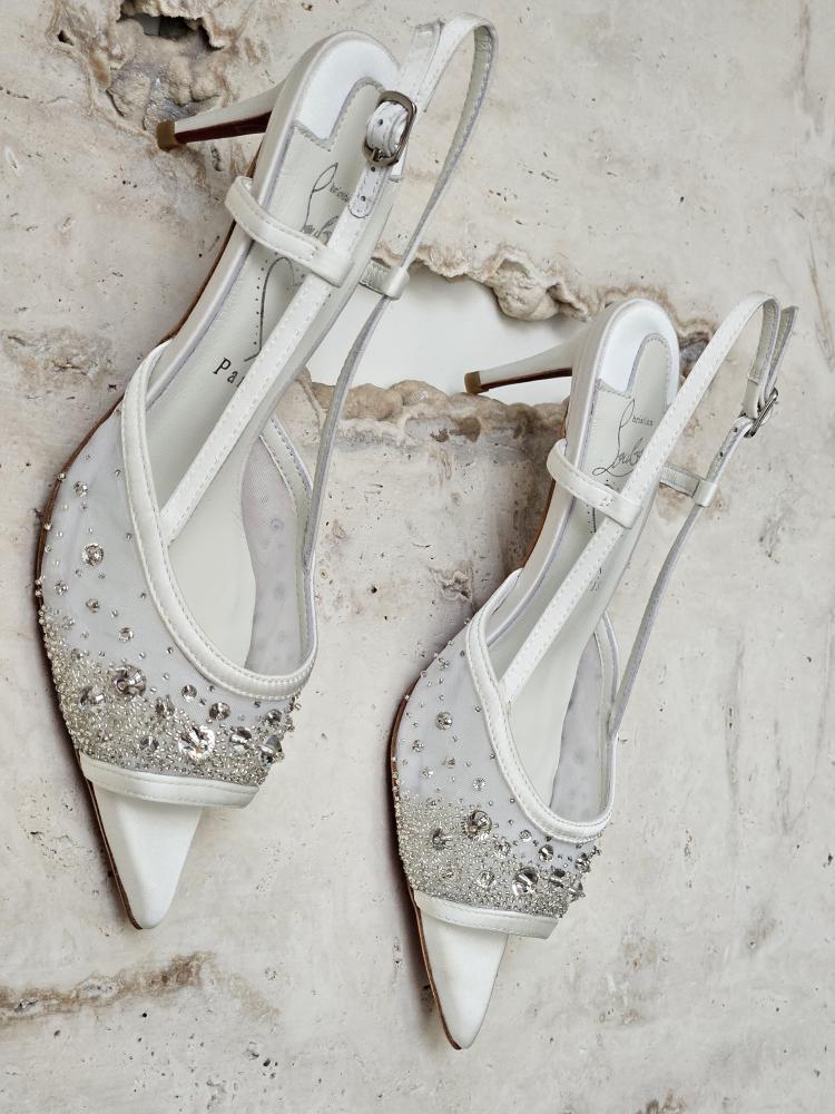 Christian Louboutin Embellished Slingback Heels
