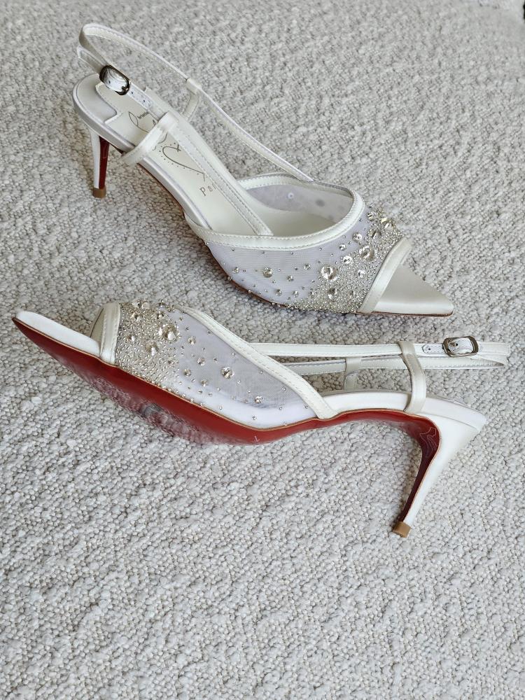 Christian Louboutin Embellished Slingback Heels