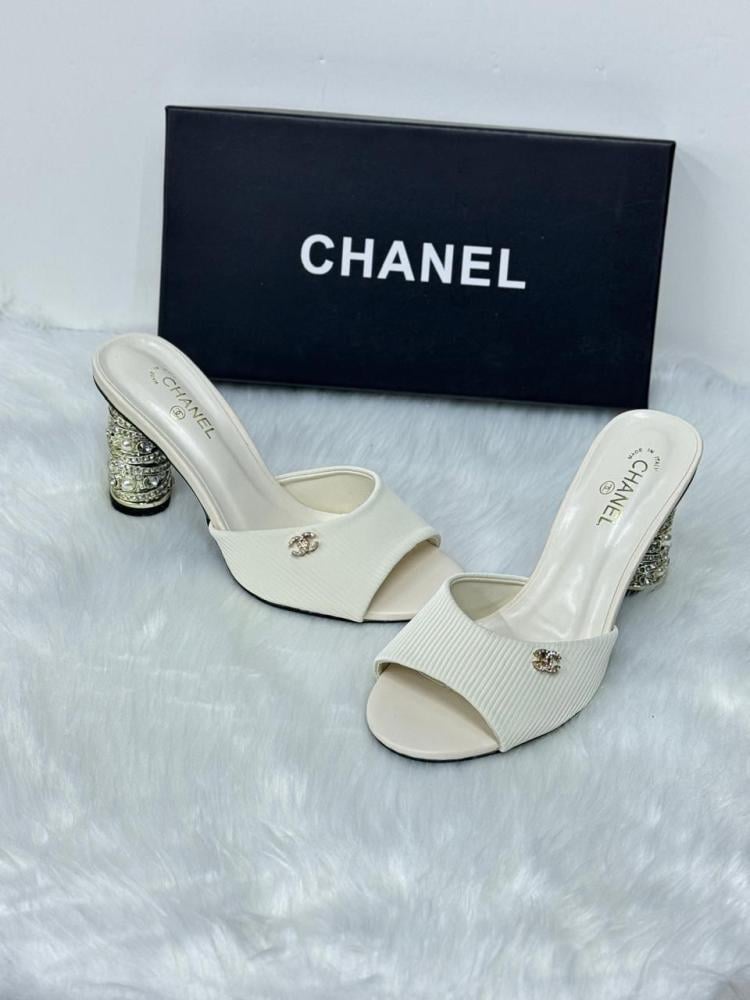 Chanel Embellished Heel Mules