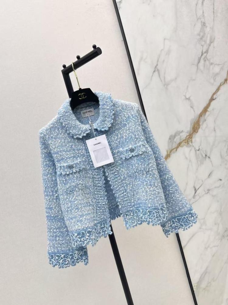 Chanel Blue Tweed Cardigan