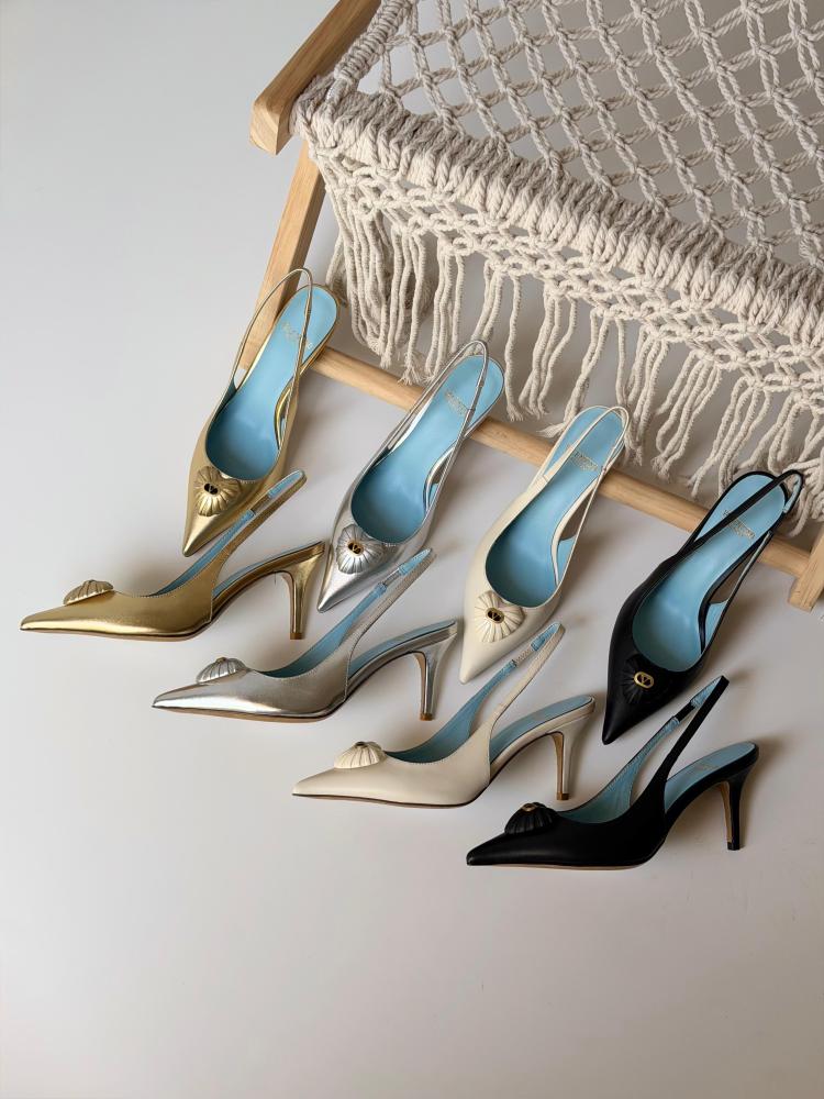 Valentino Shell Heart Slingback Pump