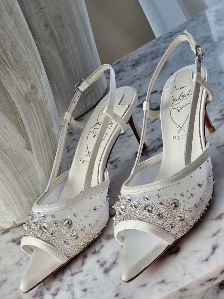 Christian Louboutin Embellished Slingback Heels