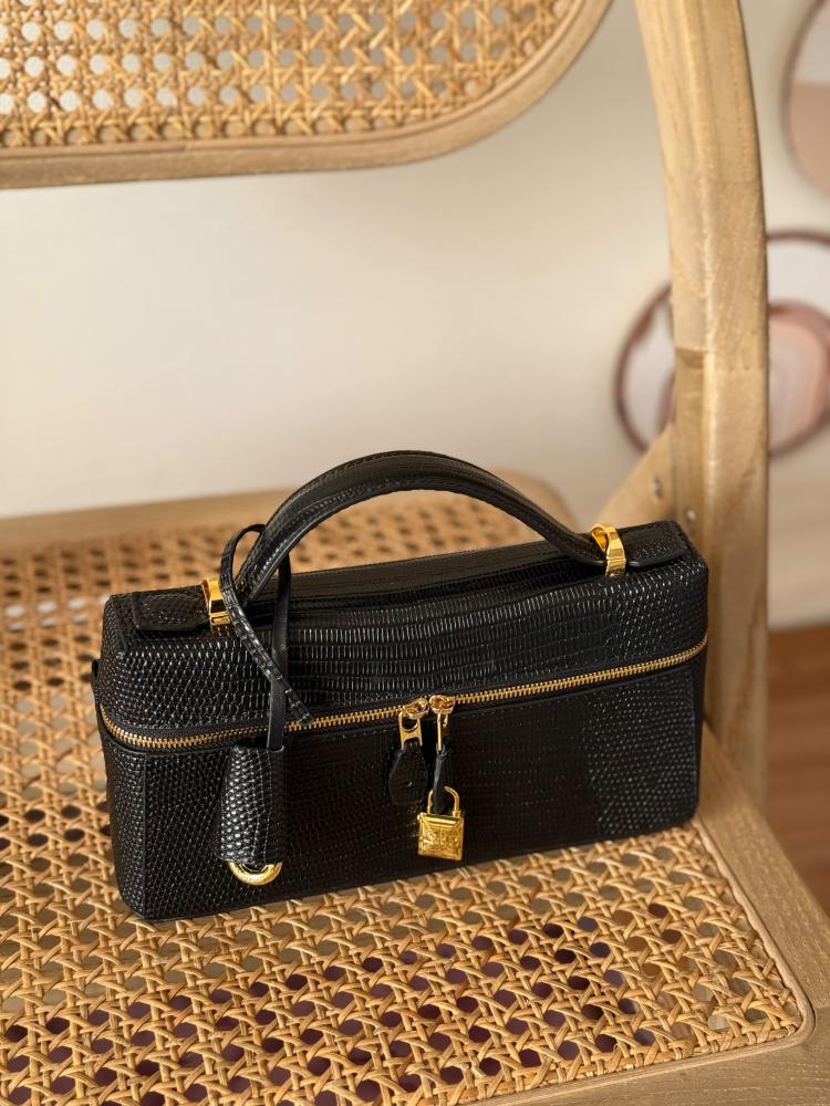 Loro Piana Extra Pocket Lizard Leather Bag 23cm