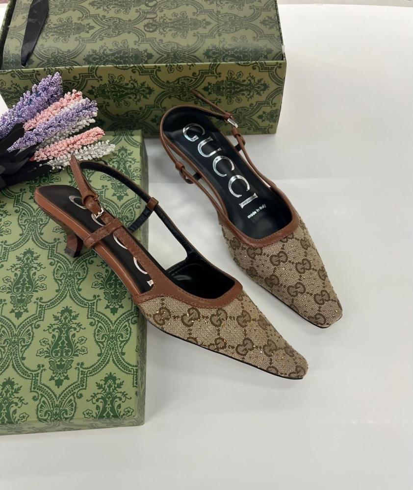 Gucci GG Mesh Slingback Heels