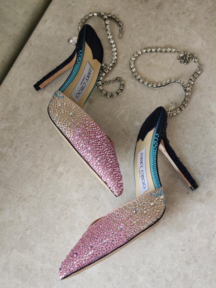 Jimmy Choo Saeda Ombre Crystal Pump