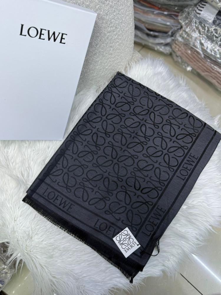Loewe Cotton Scarf – Black