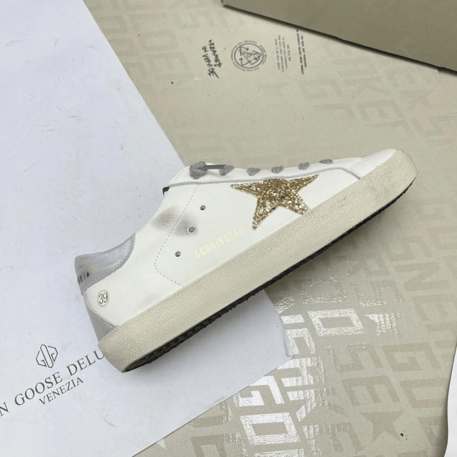 Golden goose Superstar distressed lace-up sneakers
