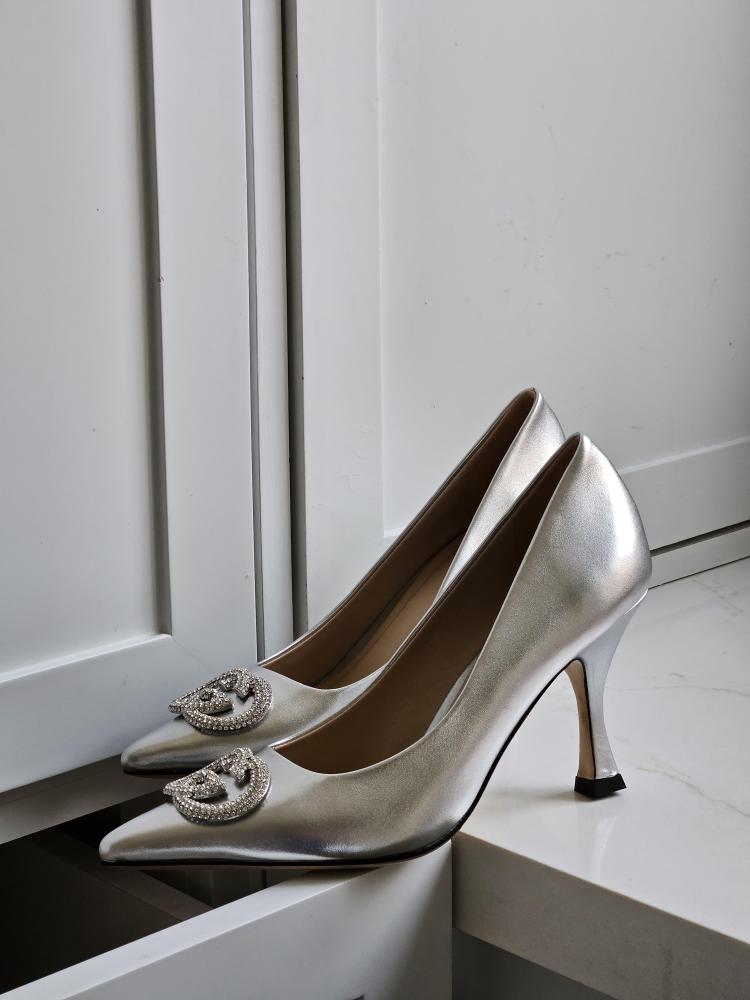 Gucci Crystal GG Pointed Heels