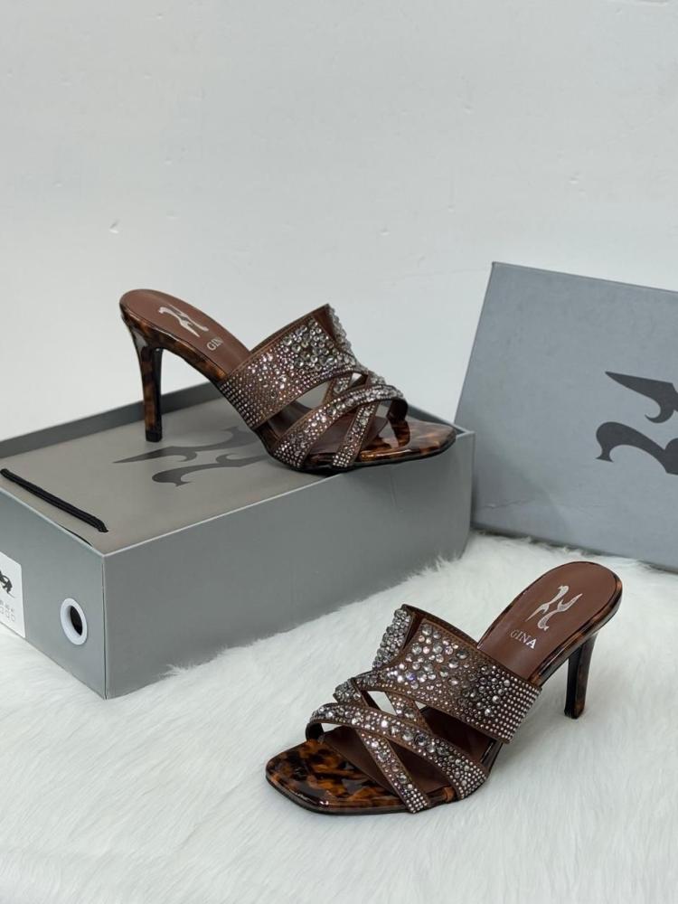 Gina Crystal Strap Heeled Sandals