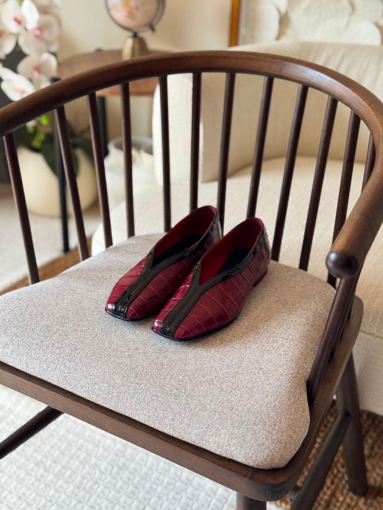 Chanel Croc Patent Ballerina Flat