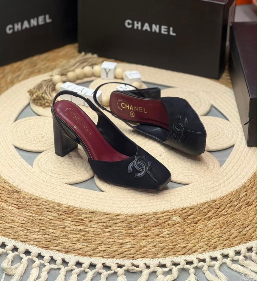 Chanel CC Slingback Block Heel Pump