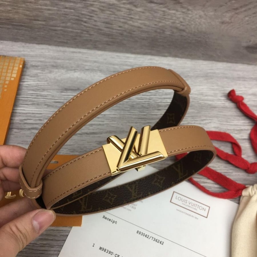 Louis Vuitton Brown Gold Belt