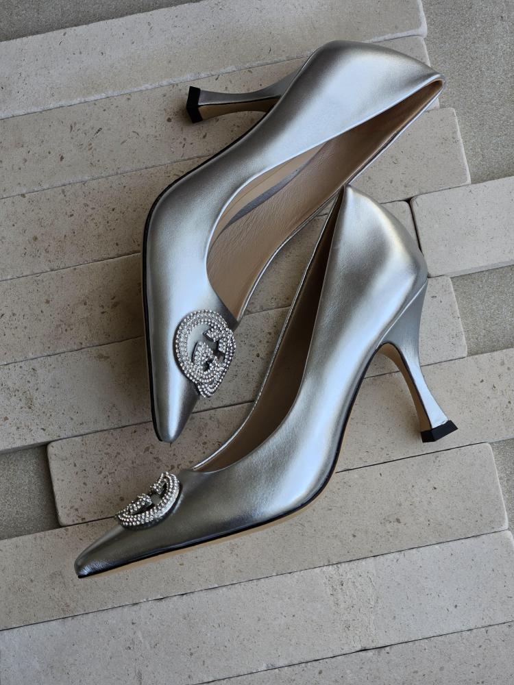 Gucci Crystal GG Pointed Heels