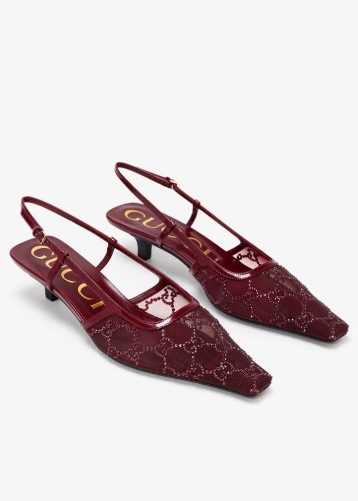 Gucci GG Mesh Slingback Heels