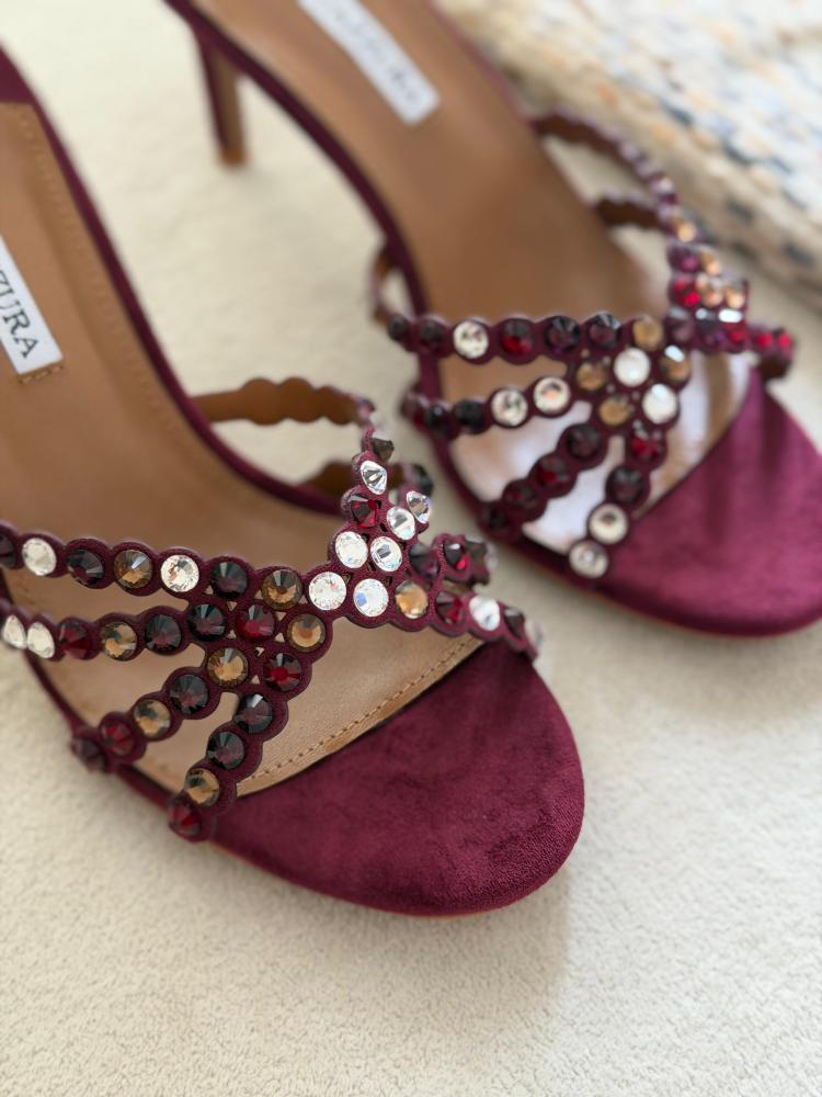 Aquazzura Crystal Strap Heels