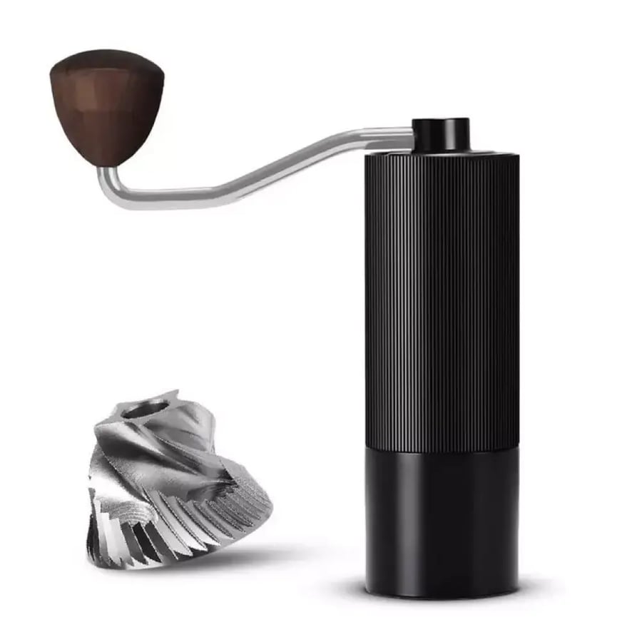 Steel gear coffee grinder, reinforced, black color