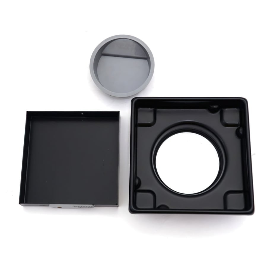 Hidden drain (tile) with black Italian cover