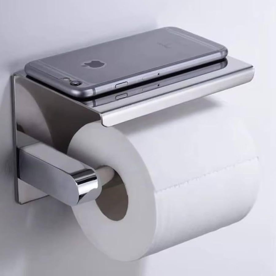 Toilet paper holder, stainless steel, shiny chrome color