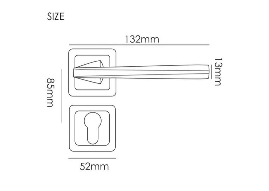 Package of 10 pieces door handle separated black model A2059