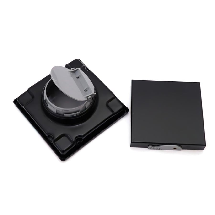 Hidden drain (tile) with black Italian cover