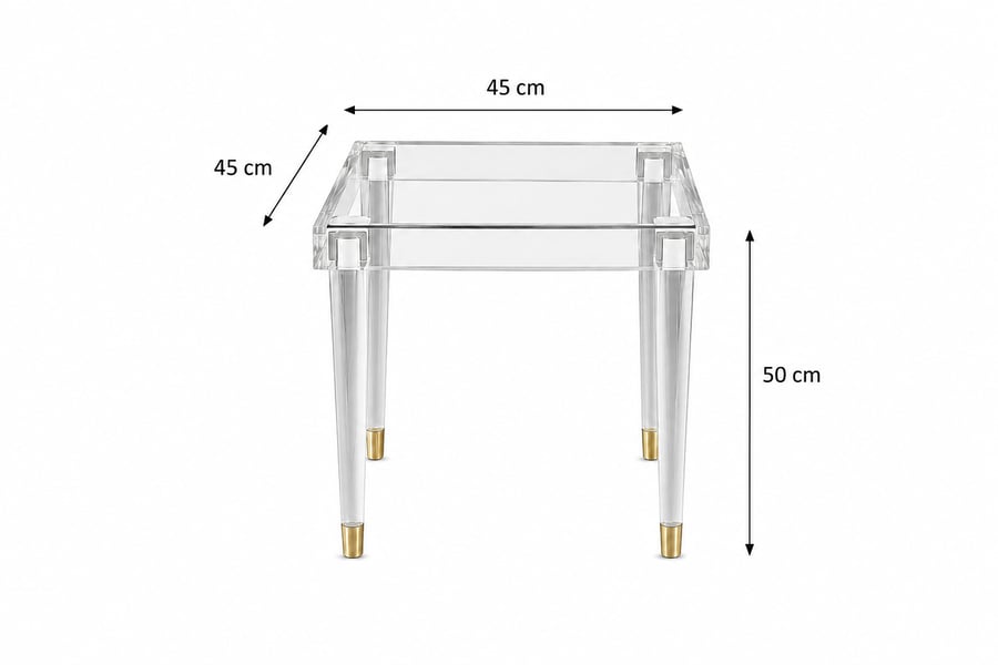 طقم شاي أكريليك مربع 4+1