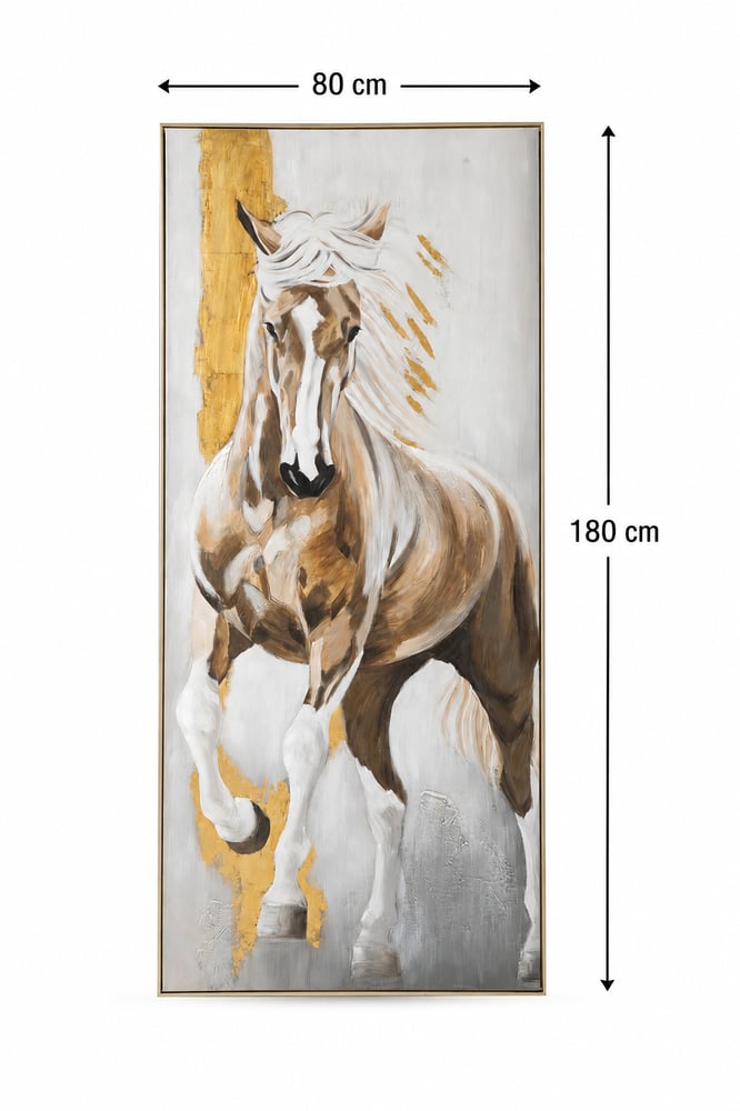 لوحة حائط بإطار ذهبي مقاس 80 × 180 سم