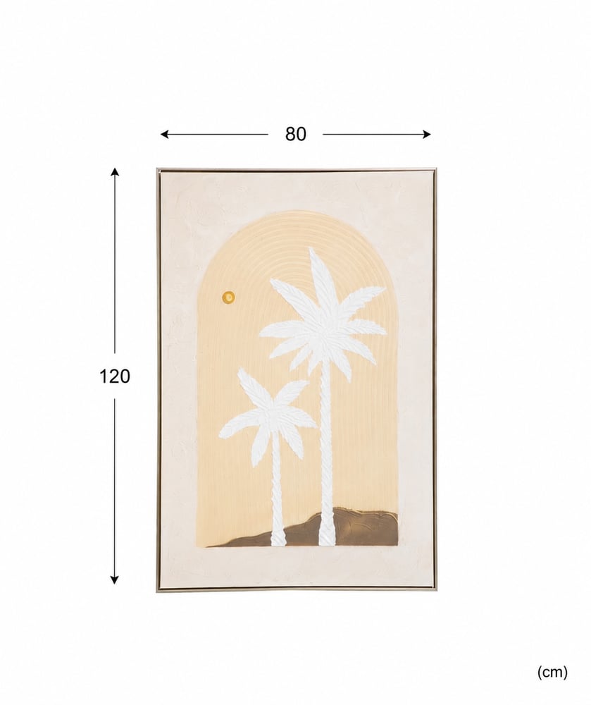 لوحة فنية للحائط بإطار ذهبي مقاس 80 × 120 سم